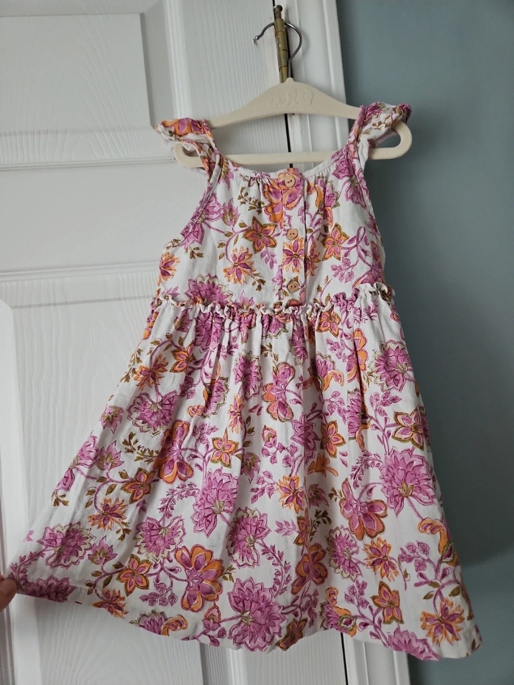 Zara White Dress with Pink and Orange Floral Print
